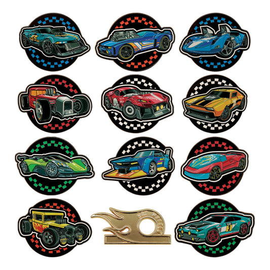 Hot Wheels™ - Mystery Pin Badge CDU Containing 12 Blind Boxes