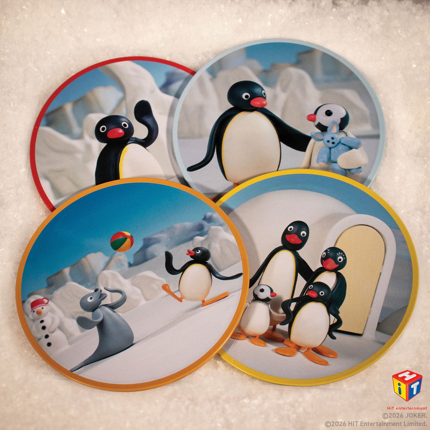 Pingu™ - Set of Four Printed Metal Coasters