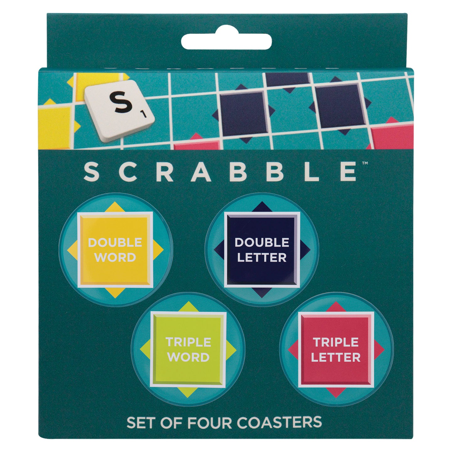 Scrabble™ - Set of Four Printed Metal Coasters