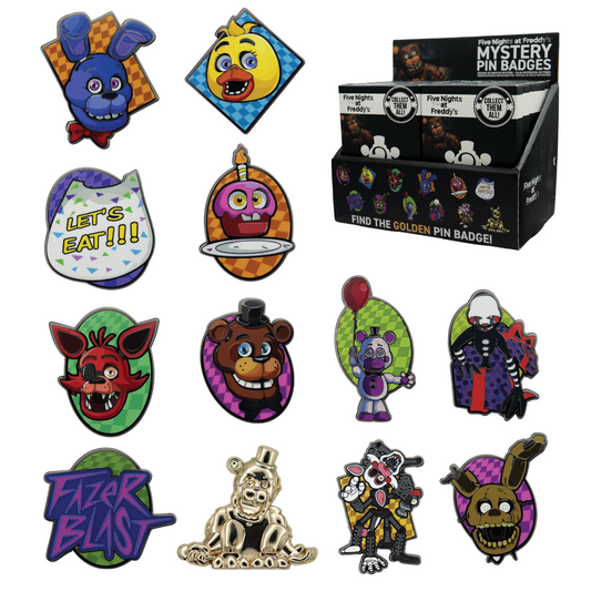 Five Nights at Freddy's Mystery Pin Badge CDU Containing 12 Blind Boxes