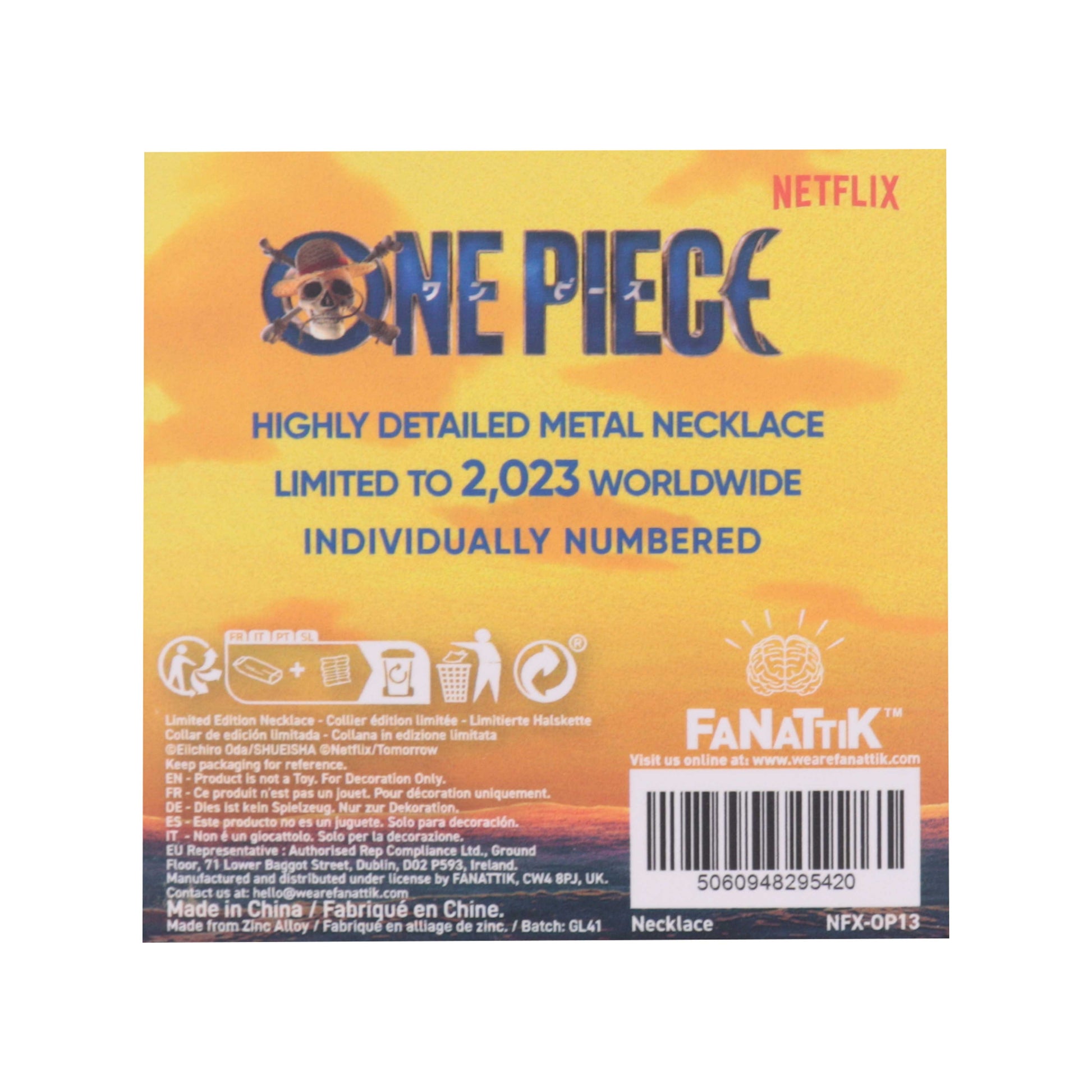 One Piece Limited Edition Garp's Cloak Fastening Necklace