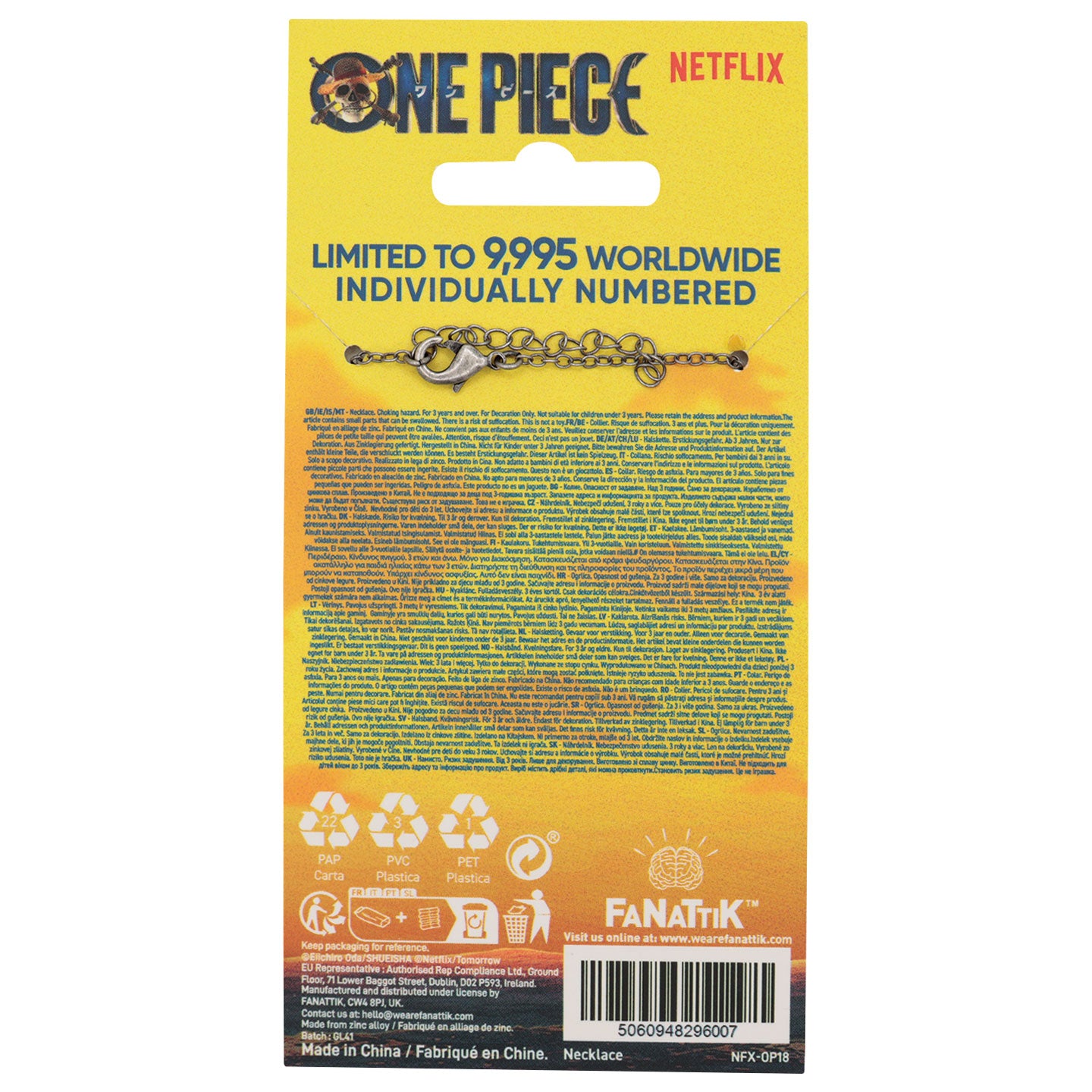 One Piece Limited Edition Gum Gum Fruit Necklace