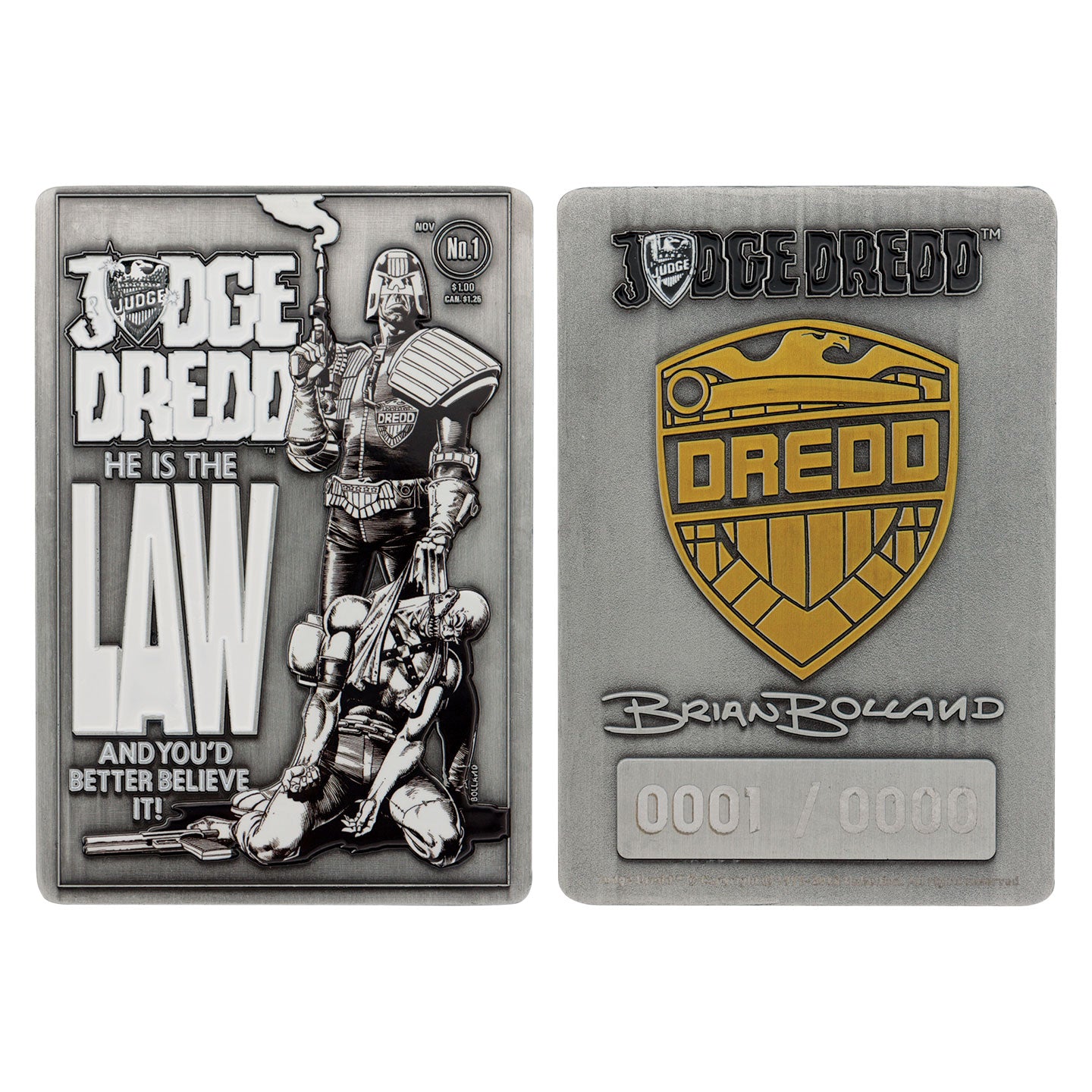 2000 AD Judge Dredd Comic Book Cover Ingot