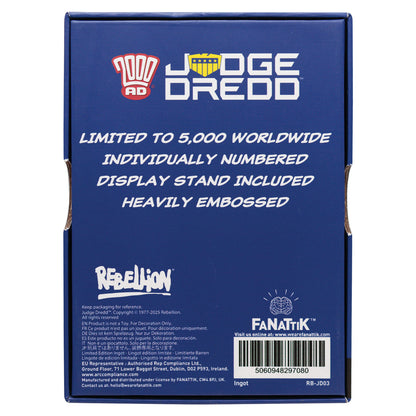 2000 AD Judge Dredd Comic Book Cover Ingot