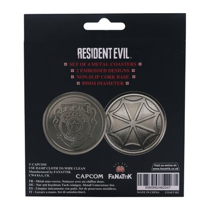 Resident Evil set of 4 non-slip metal coasters from Fanattik