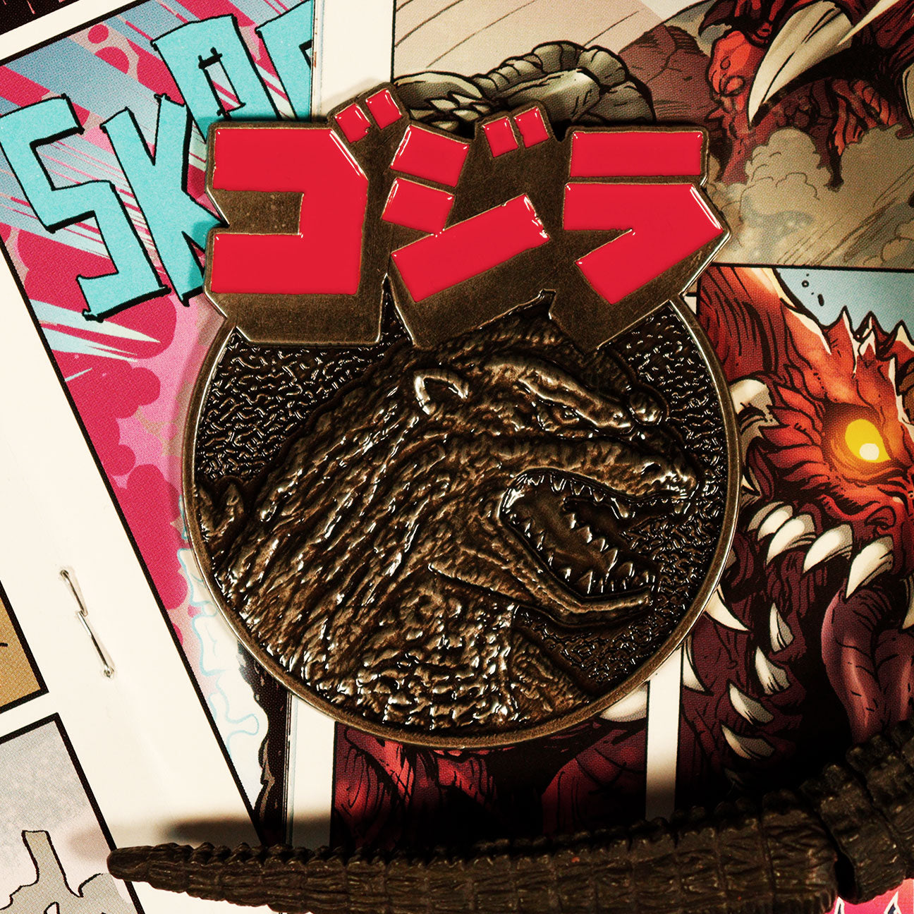 Godzilla 70th Anniversary Limited Edition Collectible Metal Medallion with Enamel Detailing