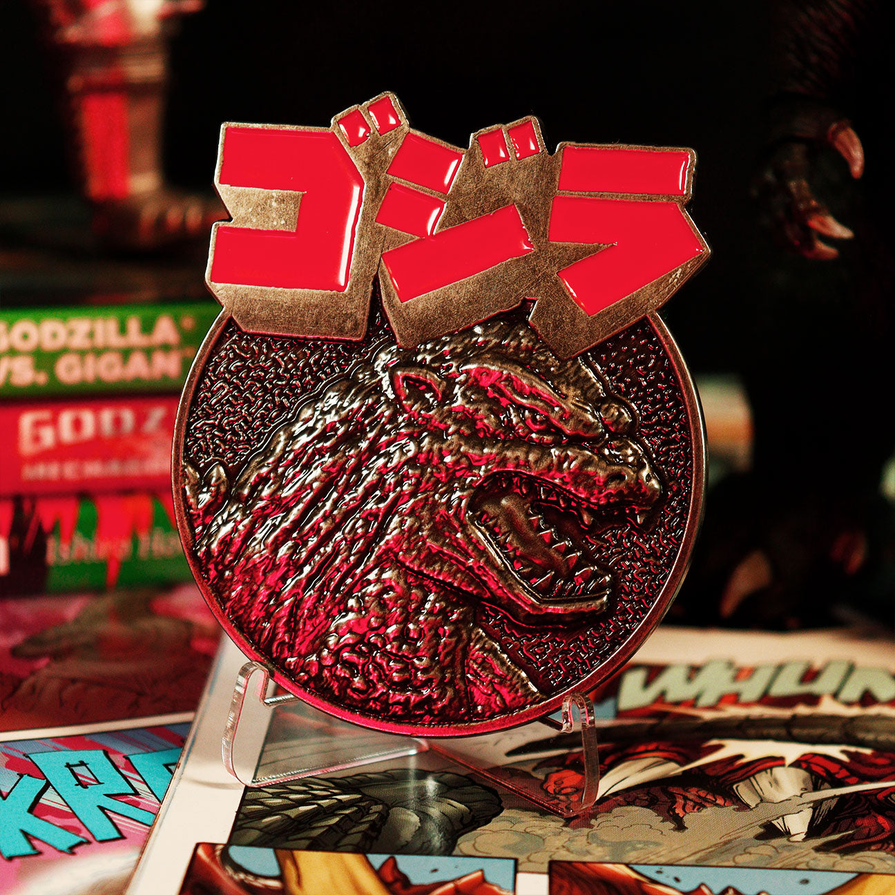 Godzilla 70th Anniversary Limited Edition Collectible Metal Medallion with Enamel Detailing