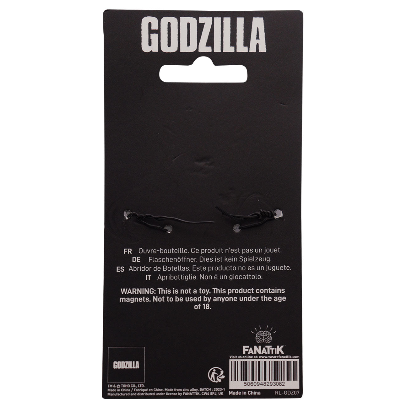 Godzilla heavy duty bottle opener with magnetic back from Fanattik