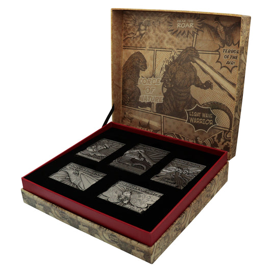 Godzilla 5 Piece Limited Edition Monsters Collectible Metal Ingot Set and collectors box
