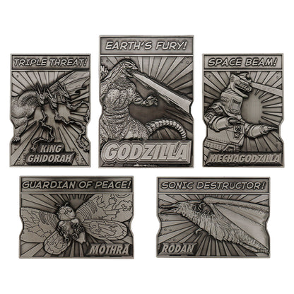 Godzilla 5 Piece Limited Edition Monsters Collectible Metal Ingot Set and collectors box
