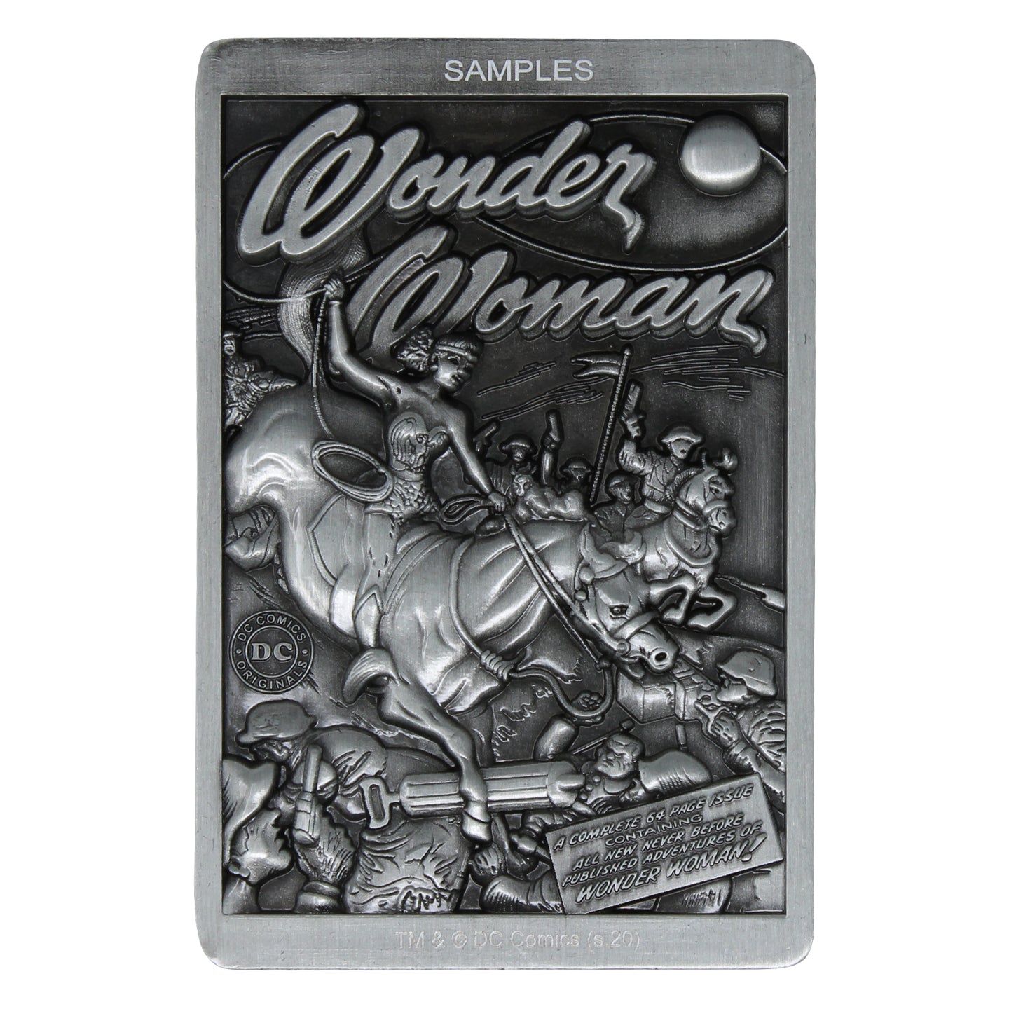 DC Comics Wonder Woman Limited Edition Collectible Metal Plaque featuring original comic book art