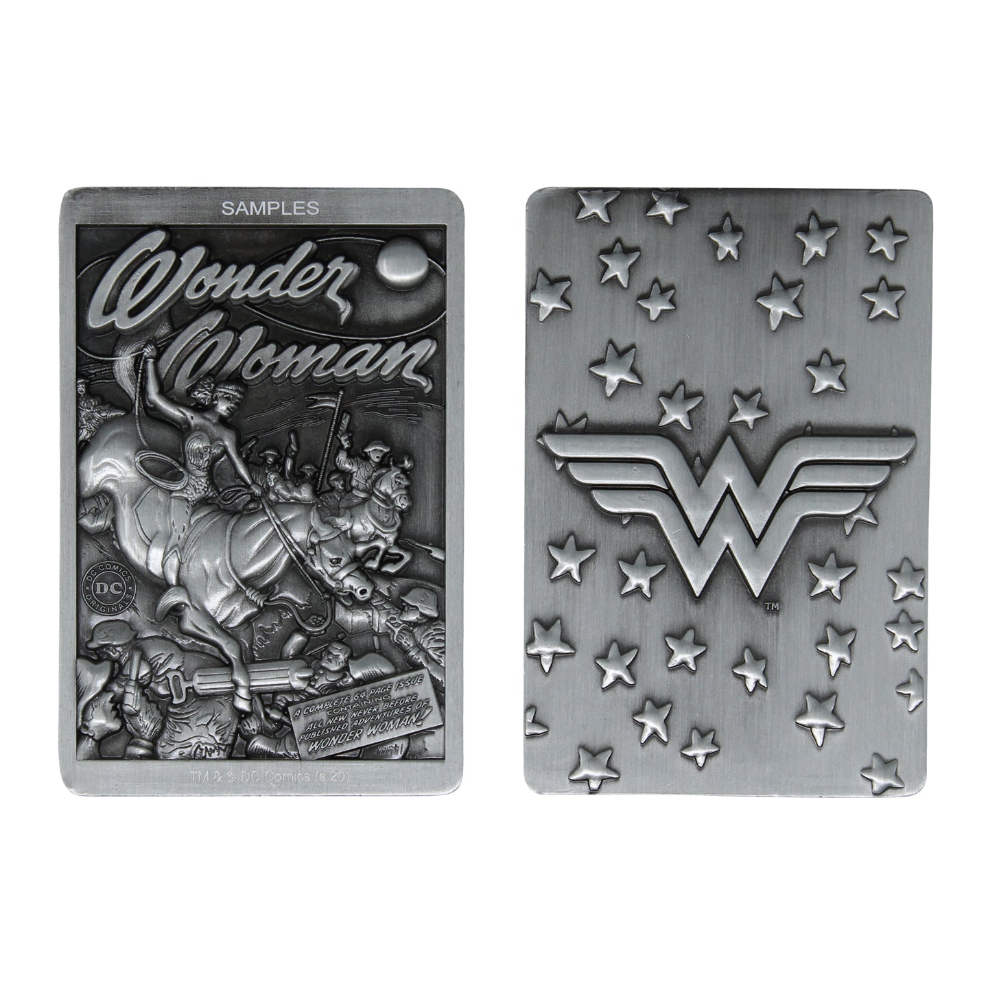 DC Comics Wonder Woman Limited Edition Collectible Metal Plaque featuring original comic book art