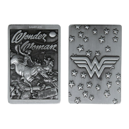 DC Comics Wonder Woman Limited Edition Collectible Metal Plaque featuring original comic book art