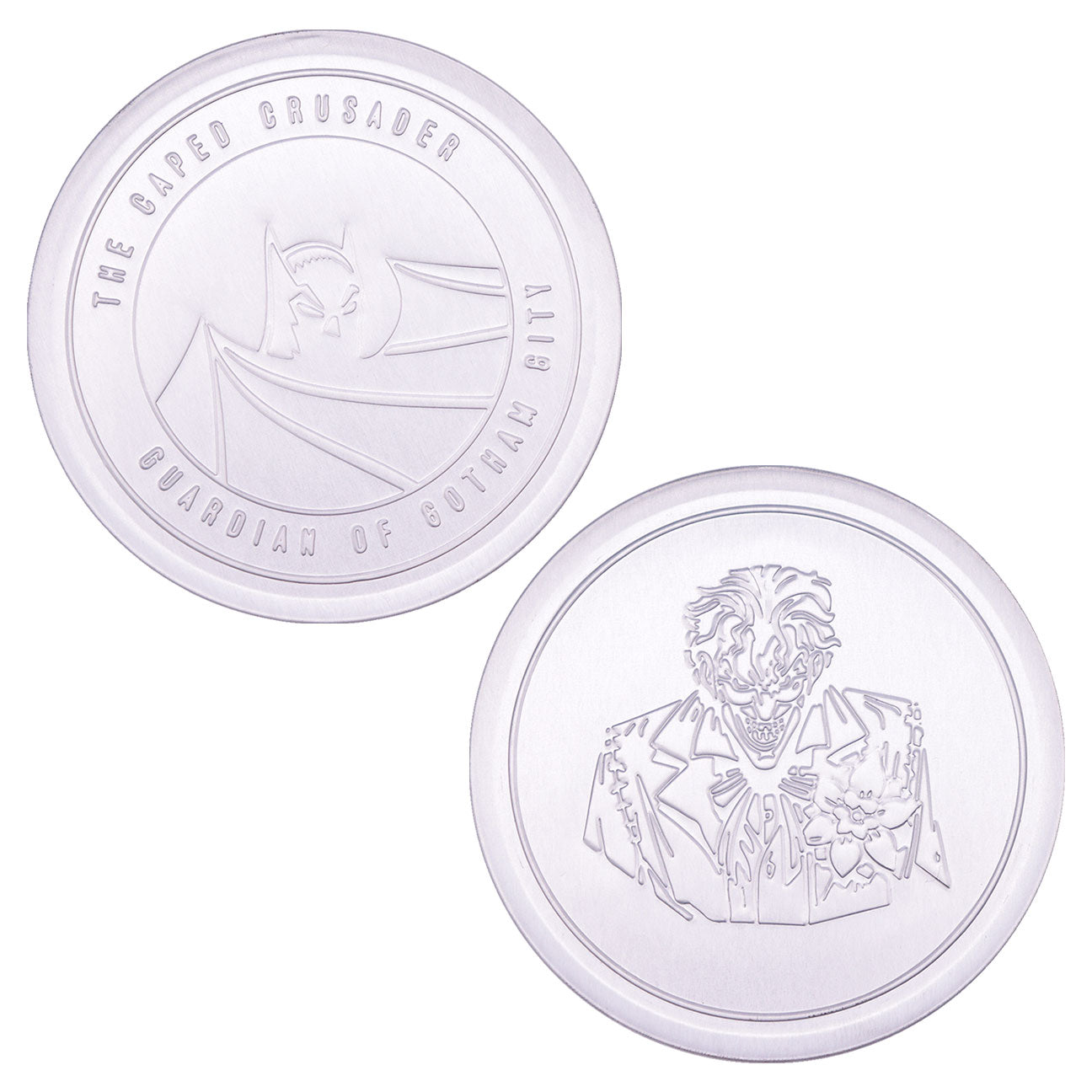 DC Batman Set of 4 Embossed Metal Coasters with non-slip cork base