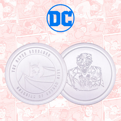 DC Batman Set of 4 Embossed Metal Coasters with non-slip cork base