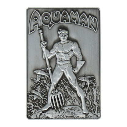 DC Aquaman limited edition metal collectible ingot featuring original comic artwork