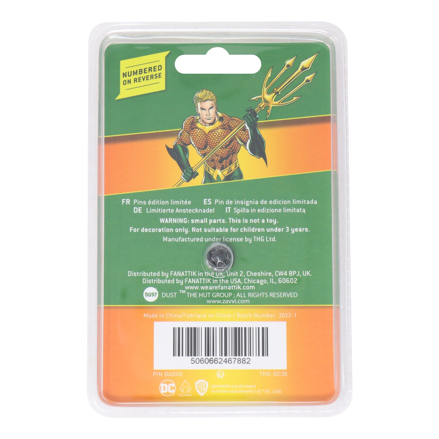 DC Comics Aquaman Limited Edition Pin Badge