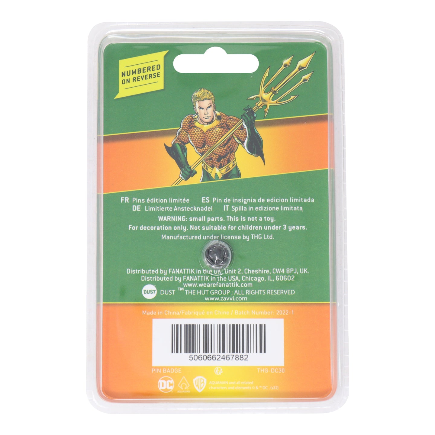 DC Comics Aquaman limited edition enamel pin badge