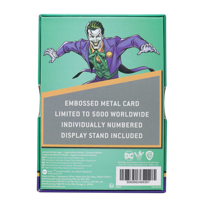 DC The Joker Playing Card Limited Edition Green Ingot