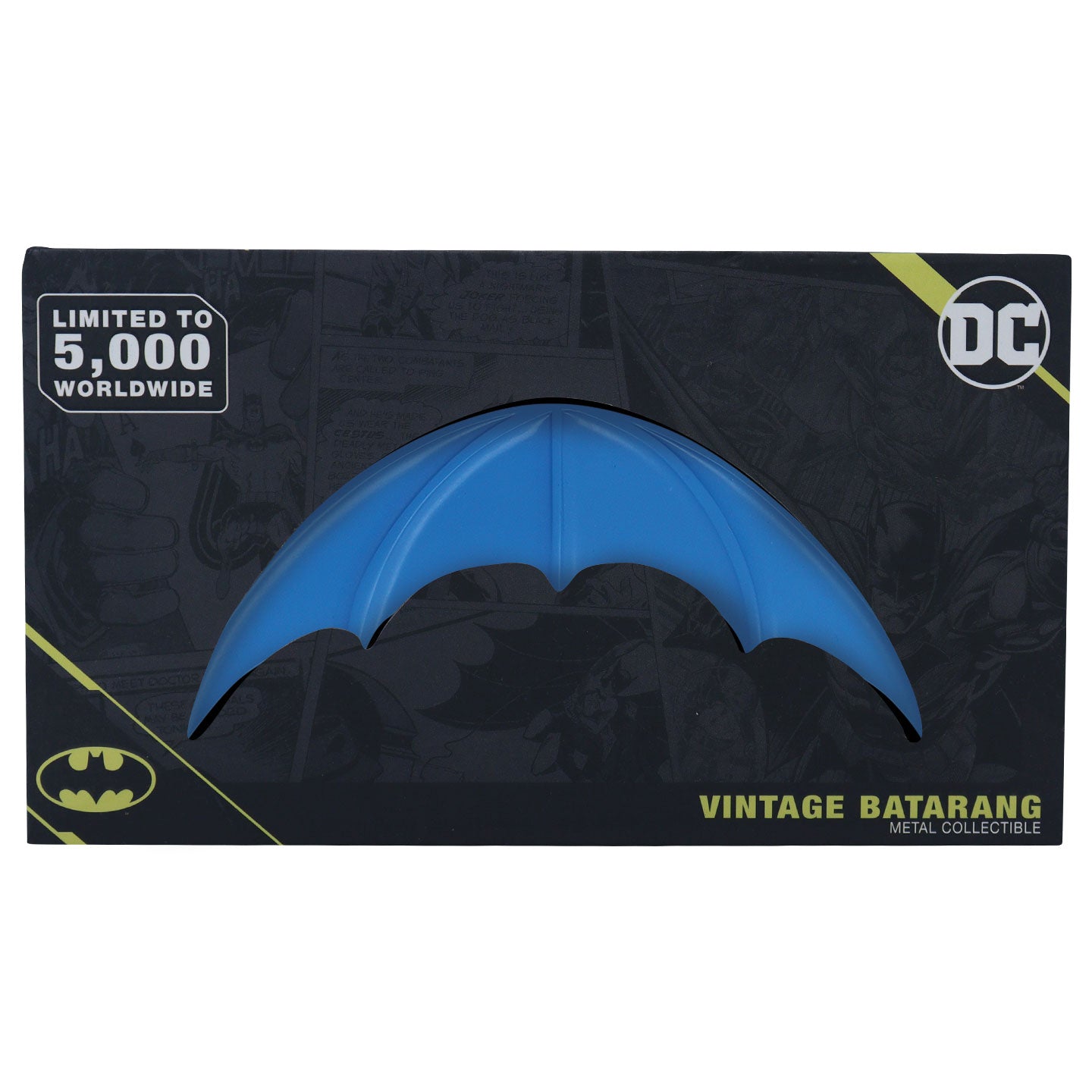 DC Batman Vintage Style Metal Batarang and art card from Fanattik