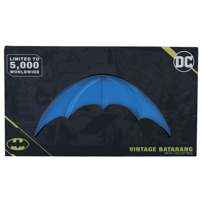 DC Batman Vintage Style Metal Batarang and art card from Fanattik