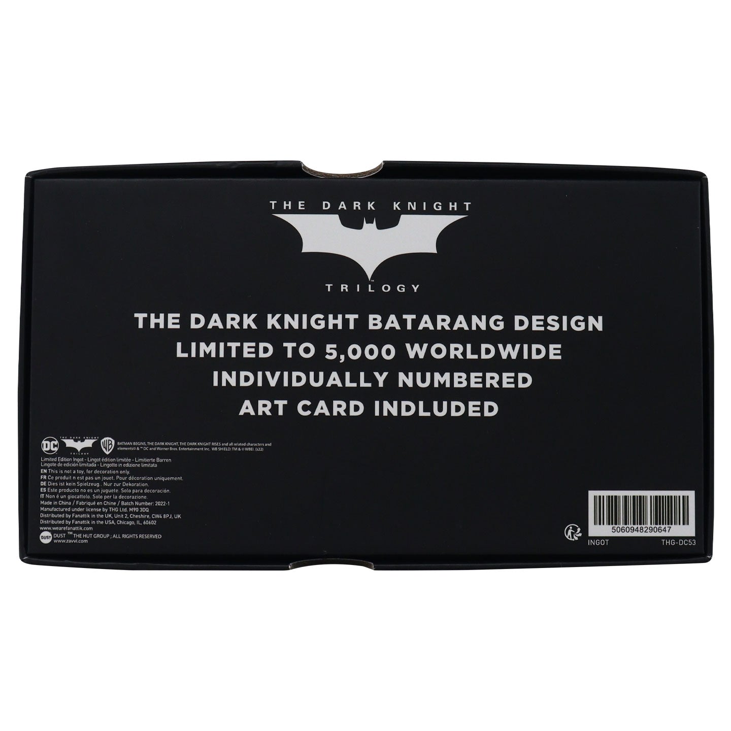 DC The Dark Knight Limited Edition Replica Batarang Packaging Reverse 