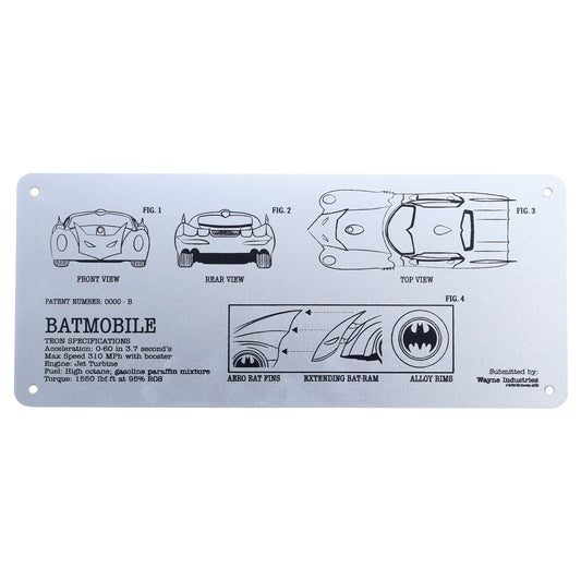 DC Batman Limited Edition Batmobile Schematic Fan-Plate