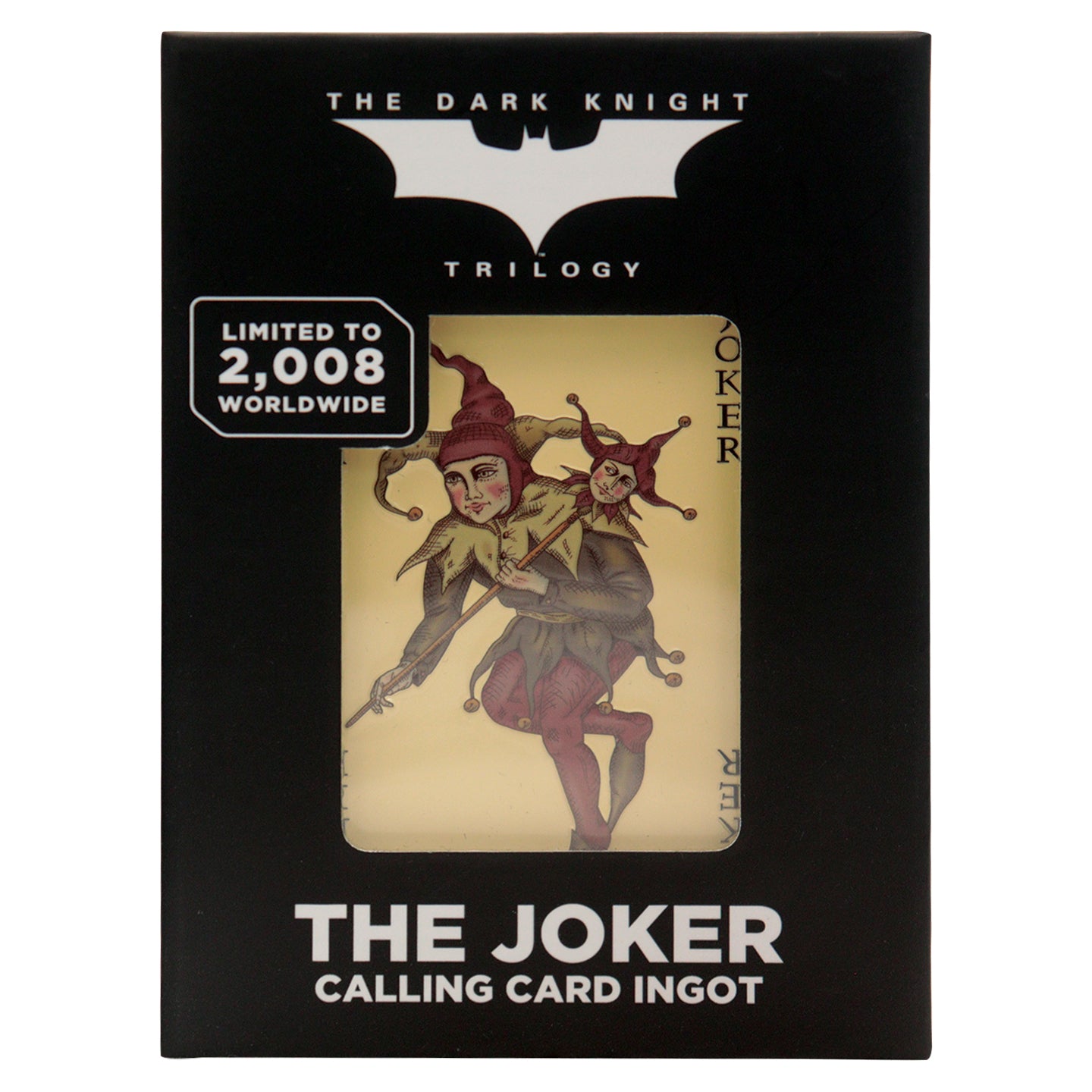 The Dark Knight Trilogy Limited Edition Joker Calling Card Ingot Packaging Front 