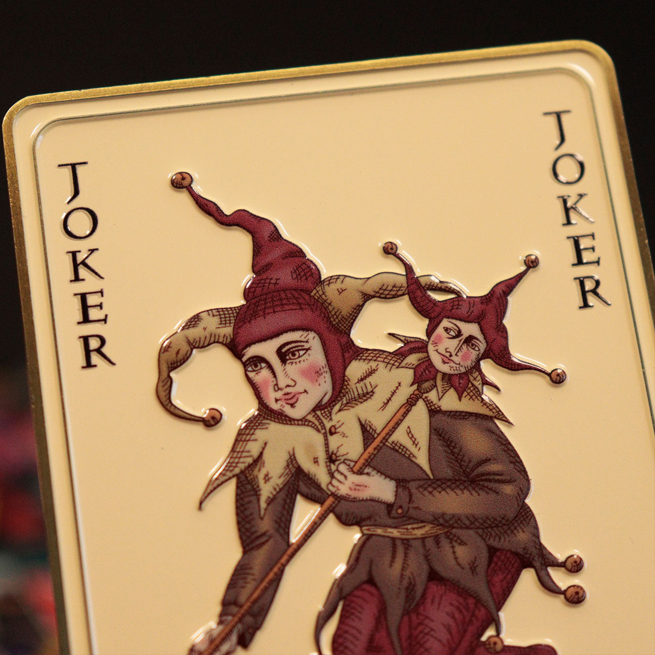 The Dark Knight Trilogy Limited Edition Joker Calling Card Ingot Lifestyle Close Up