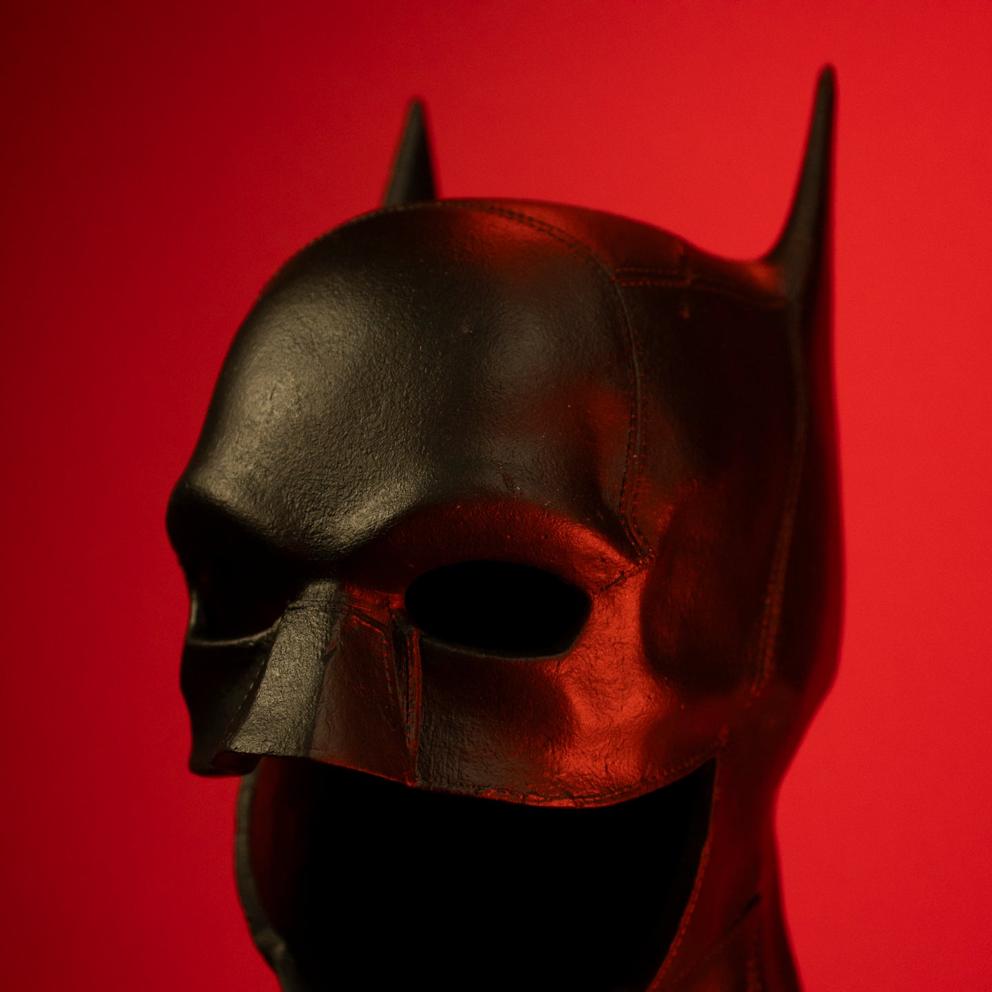 The Batman Collectible Replica Resin Bat Cowl with distressed logo