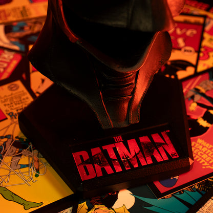 The Batman Collectible Replica Resin Bat Cowl with distressed logo