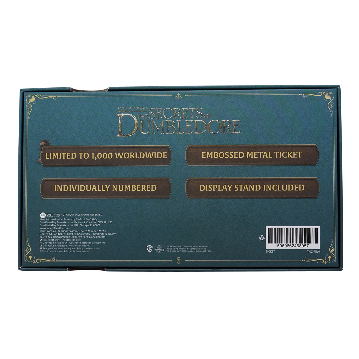 Fantastic Beasts Limited Edition The Great Wizarding Express Limited Edition Train Ticket Packaging Reverse 