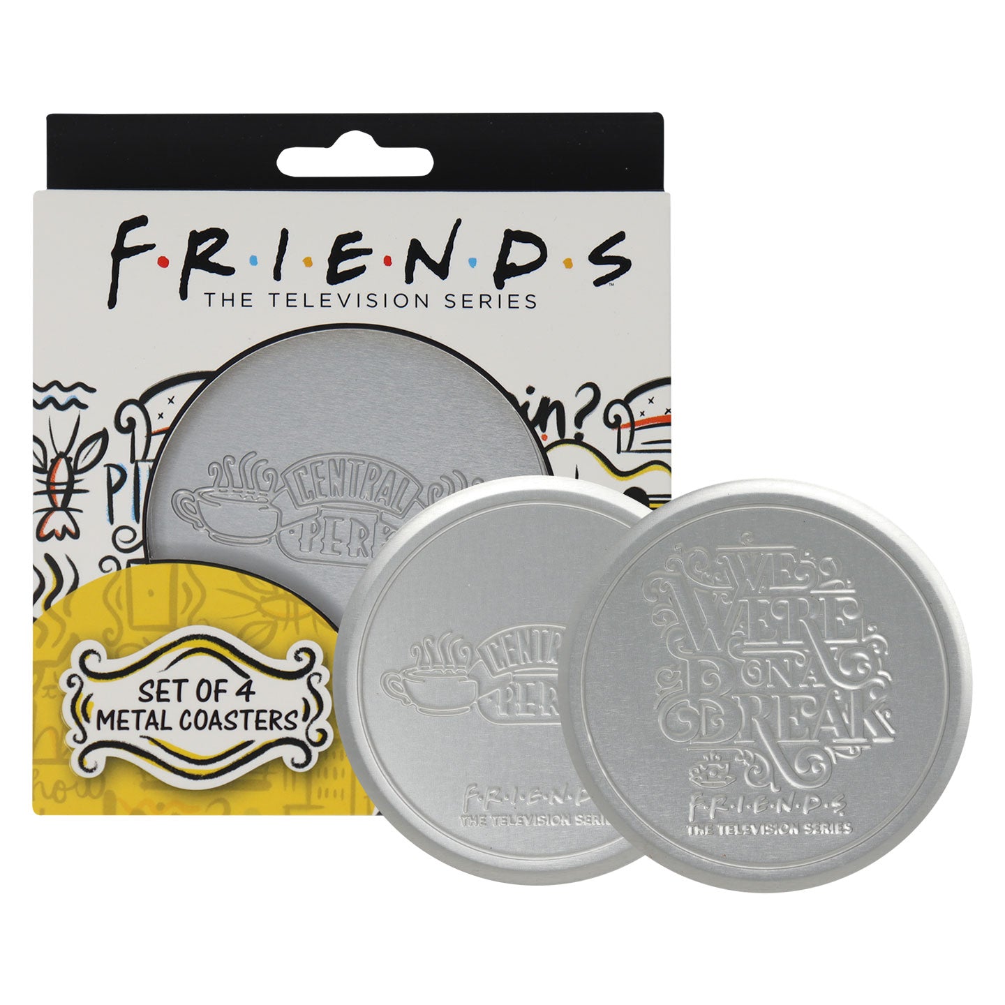 Friends Set of 4 Embossed Metal Coasters