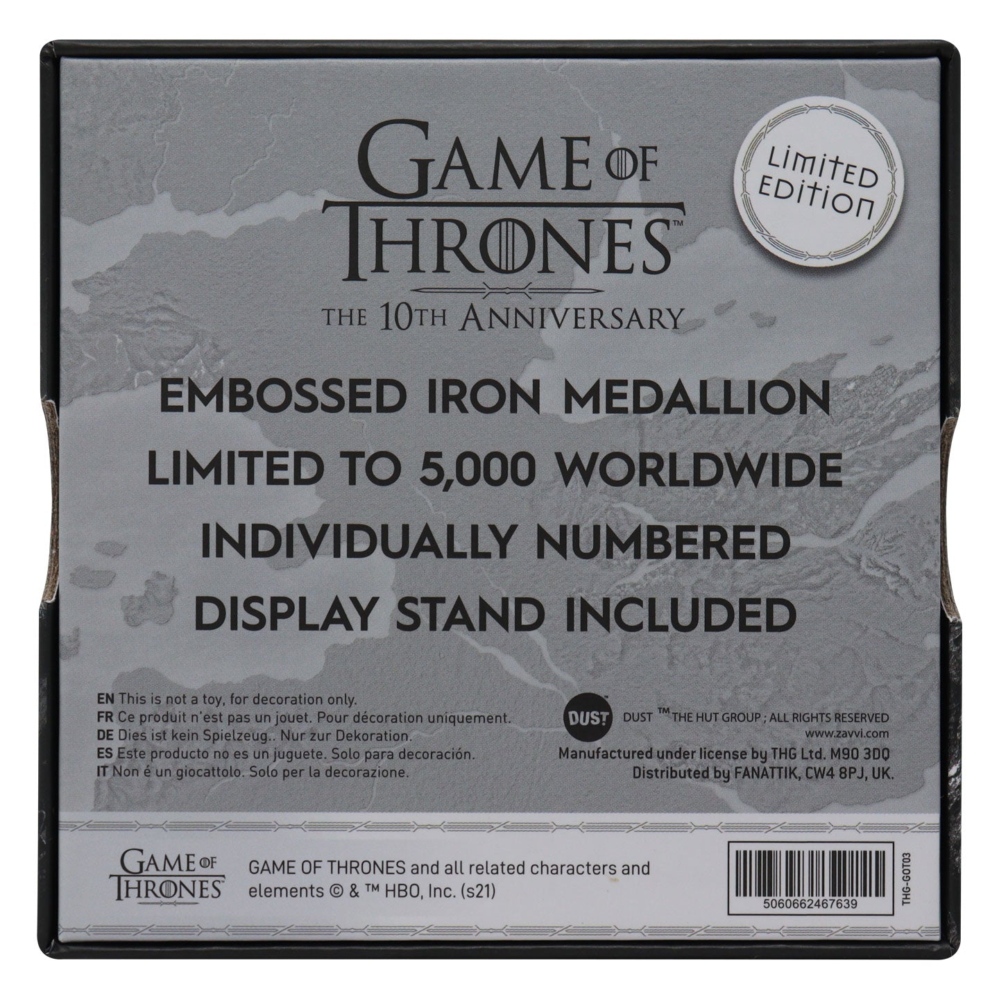 Game of Thrones Limited Edition 10th Anniversary Medallion