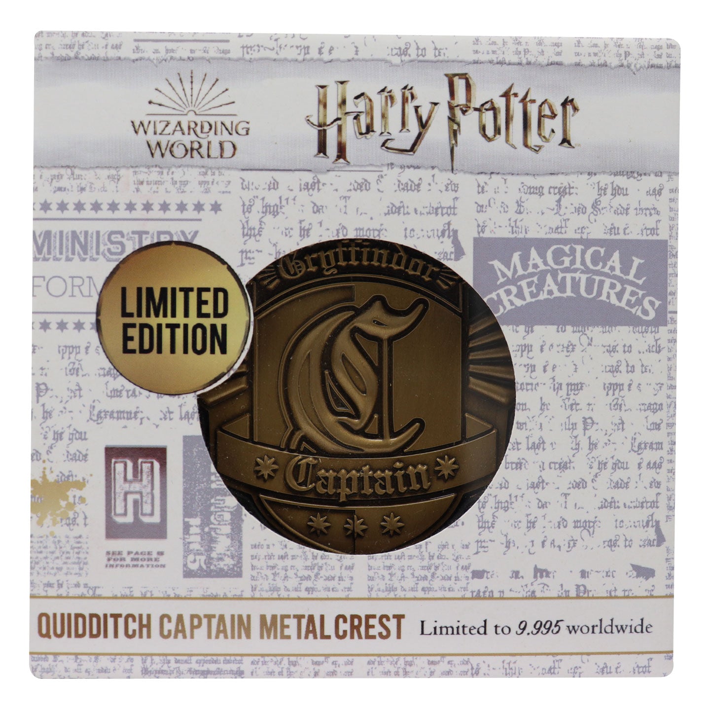 Harry Potter Limited Edition Gryffindor Captain Badge Medallion