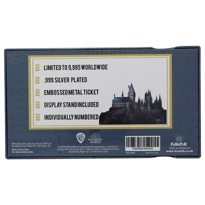 Harry Potter Limited Edition Replica .999 Silver Plated Hogwarts Express Train Ticket