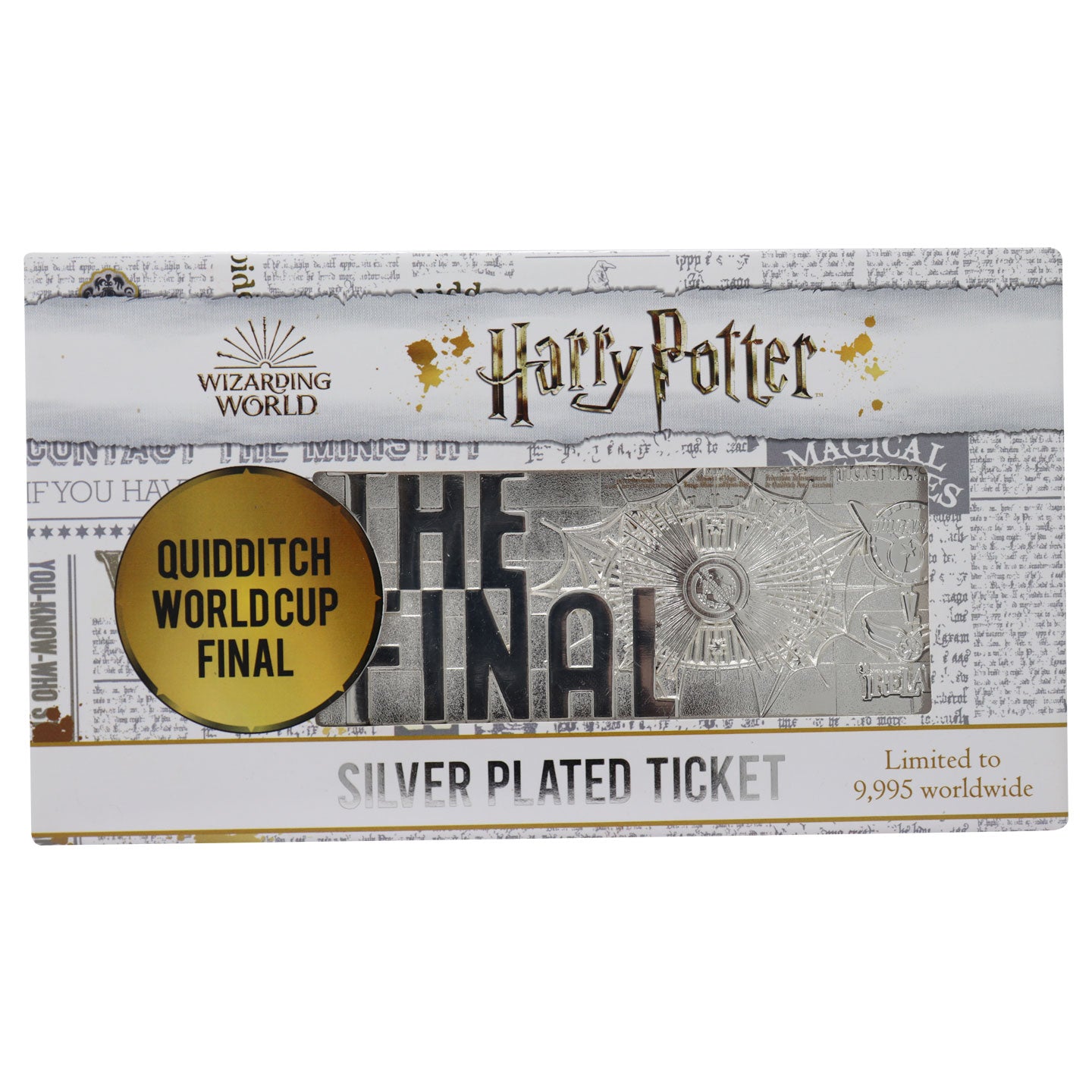 Harry Potter Quidditch world cup sliver plated collectible ticket from Fanattik