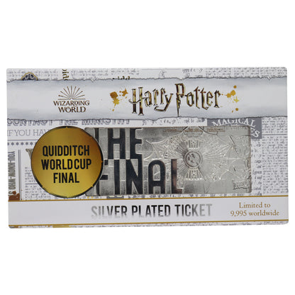 Harry Potter Limited Edition .999 Silver Plated Replica Quidditch World Cup Ticket