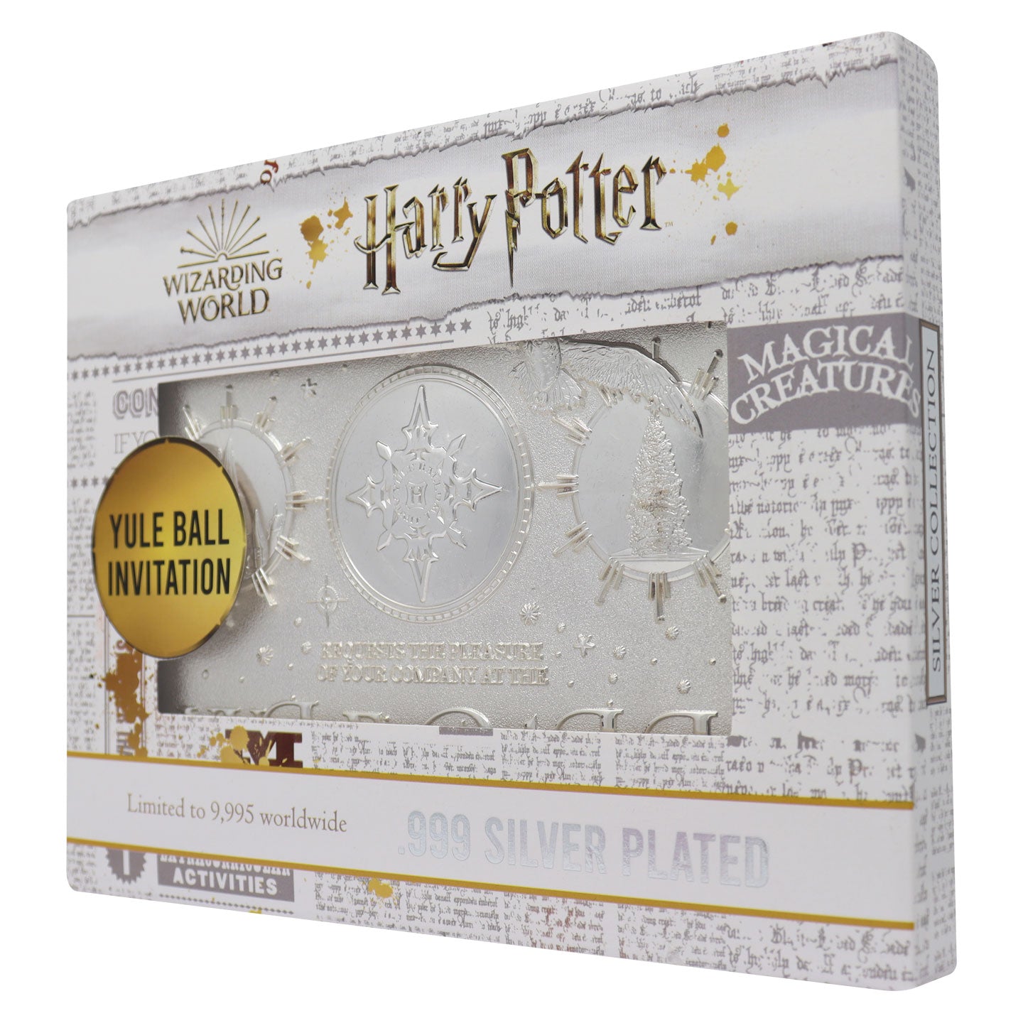 Harry Potter .999 silver plated Yule Ball invitation ticket from Fanattik