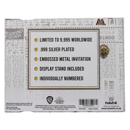 Harry Potter .999 silver plated Yule Ball invitation ticket from Fanattik