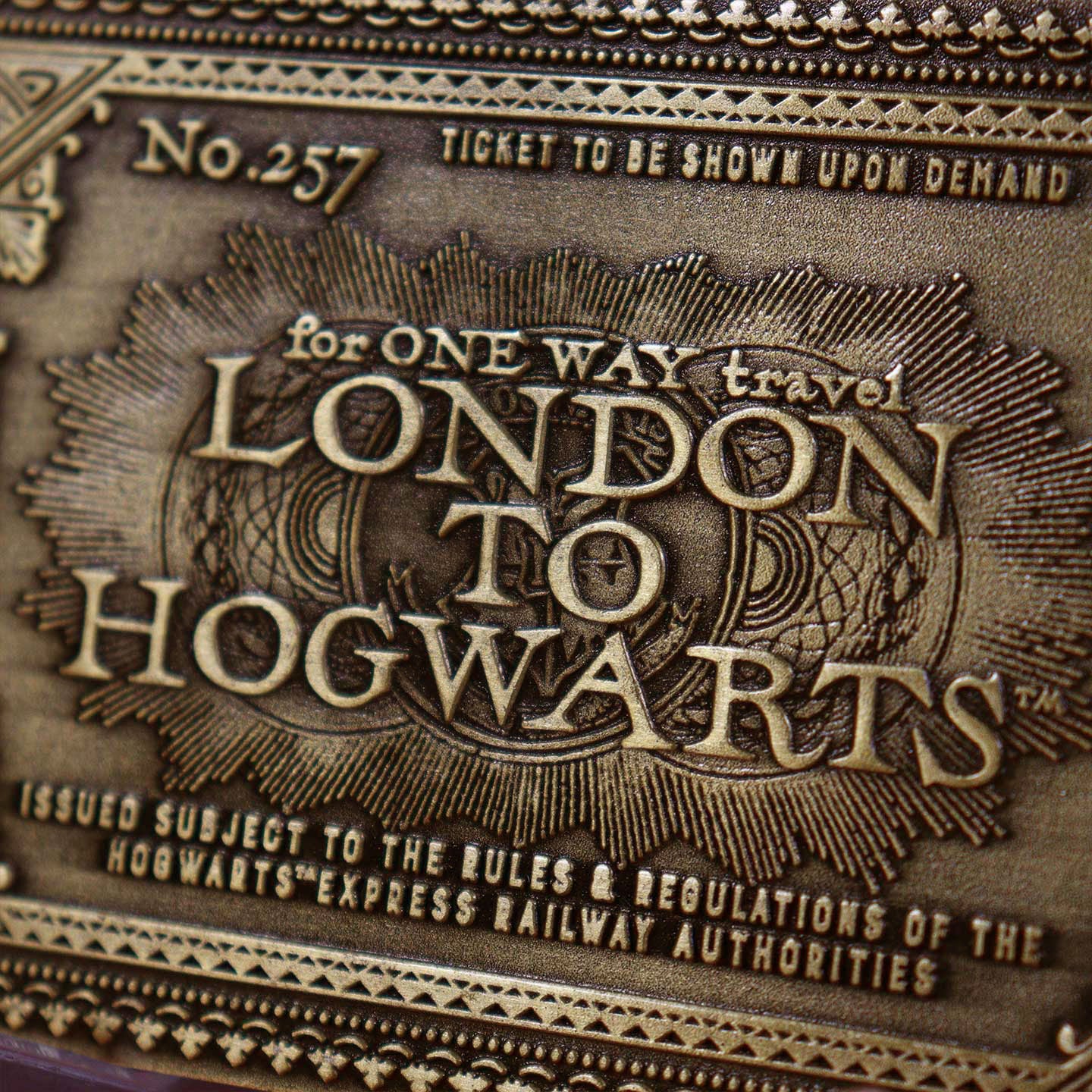 Harry Potter London to Hogwarts Express Antique Metal Collectible Ticket
