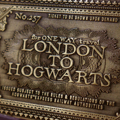 Harry Potter London to Hogwarts Express Antique Metal Collectible Ticket