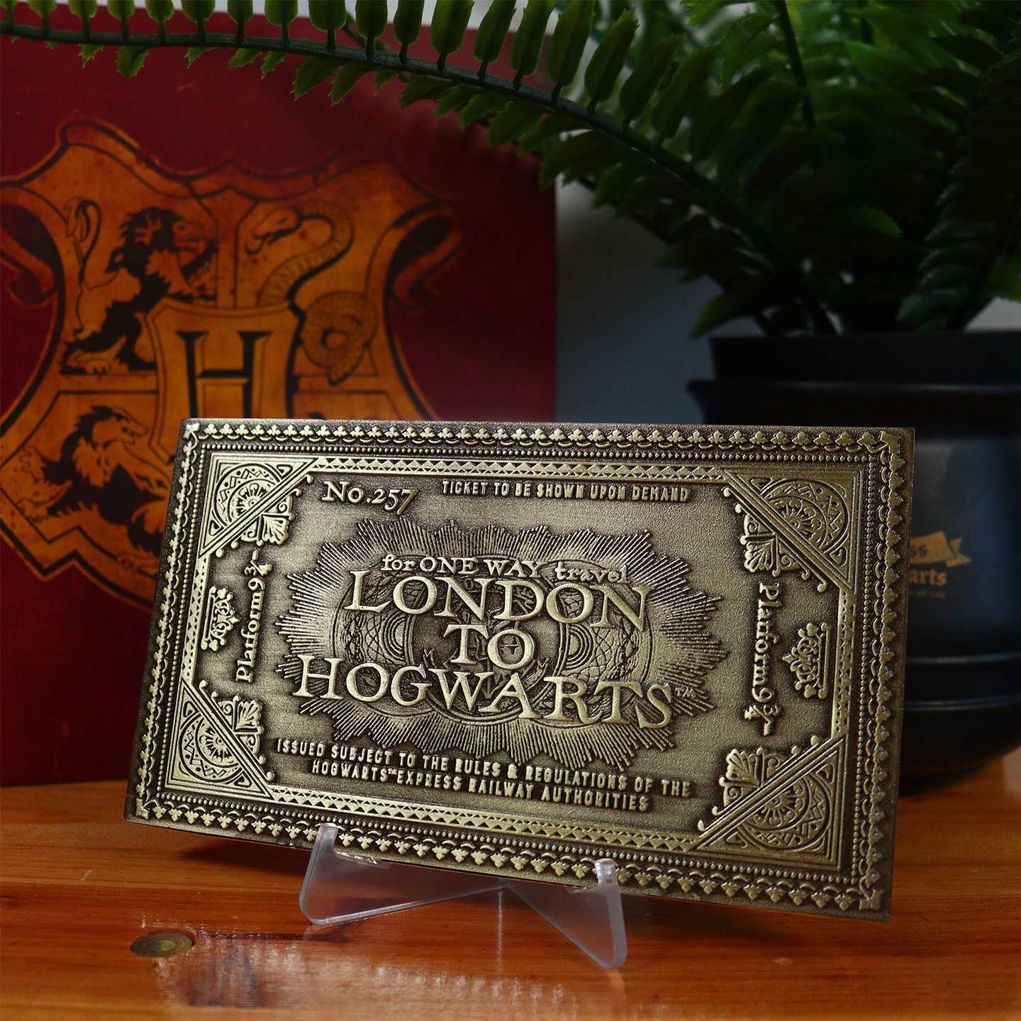 Harry Potter London to Hogwarts Express Antique Metal Collectible Ticket