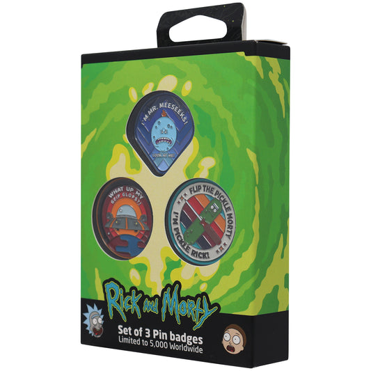 Rick & Morty Limited Edition Triple Pin Badge Set