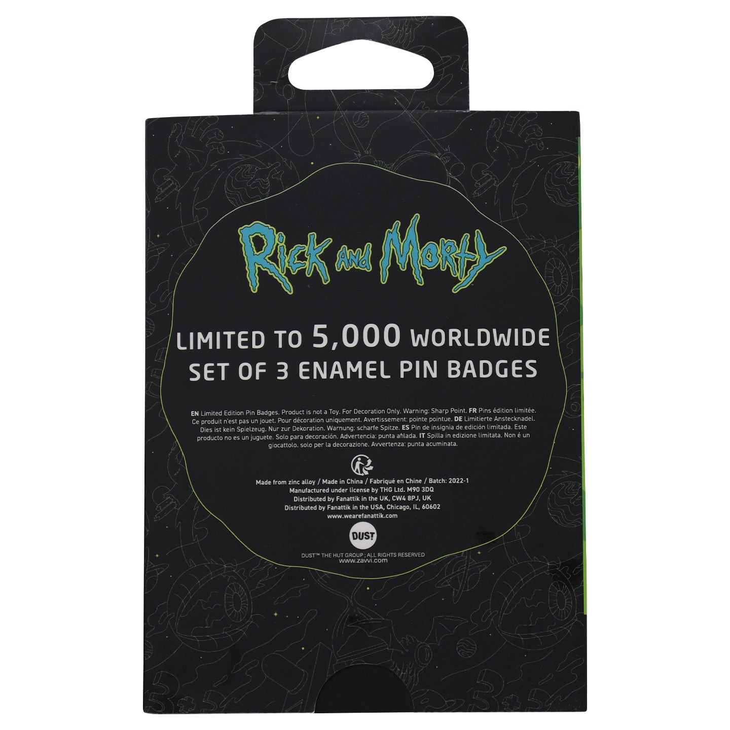 Rick & Morty Limited Edition Triple Pin Badge Set
