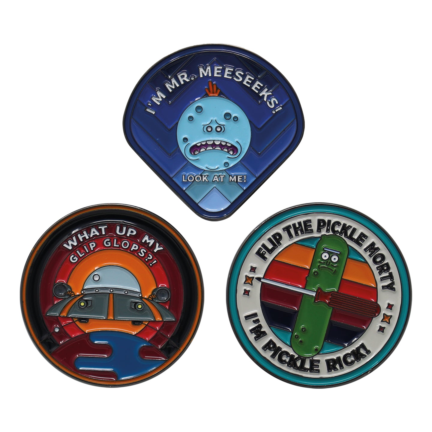 Rick & Morty Limited Edition Triple Pin Badge Set