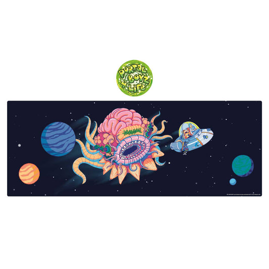 Rick and Morty Non-slip Desk Pad and Coaster Set featuring colourful artwork