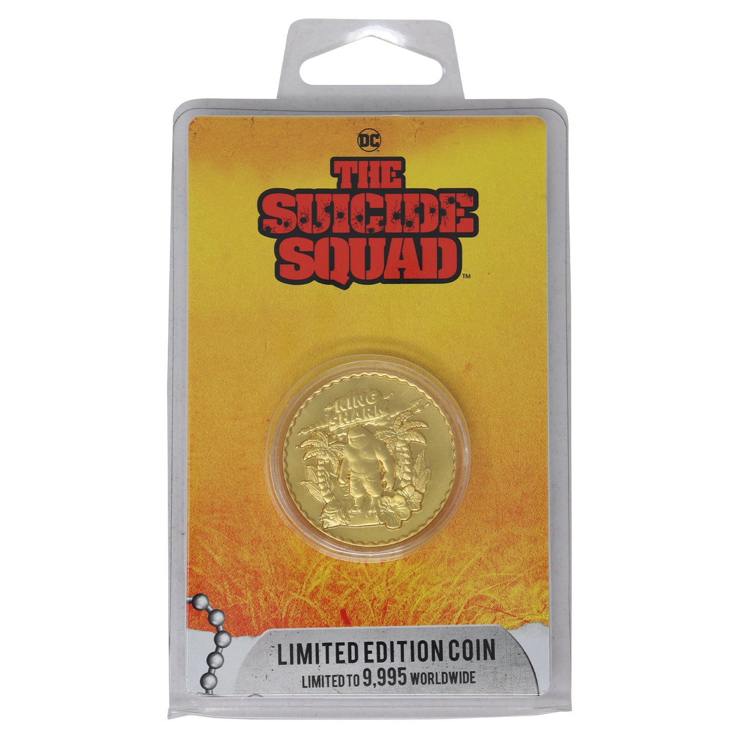 DC Comics The Suicide Squad King Shark gold coloured collectible coin