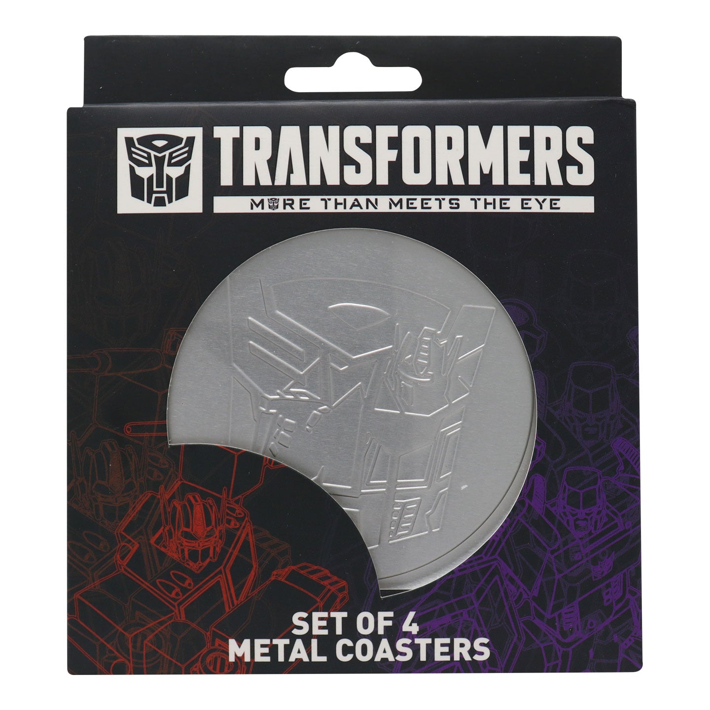 Transformers Set of 4 Embossed Metal Coasters