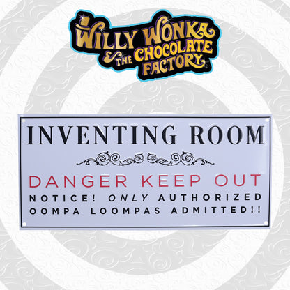 Willy Wonka and the Chocolate Factory Inventing Room Tin Sign from Fanattik